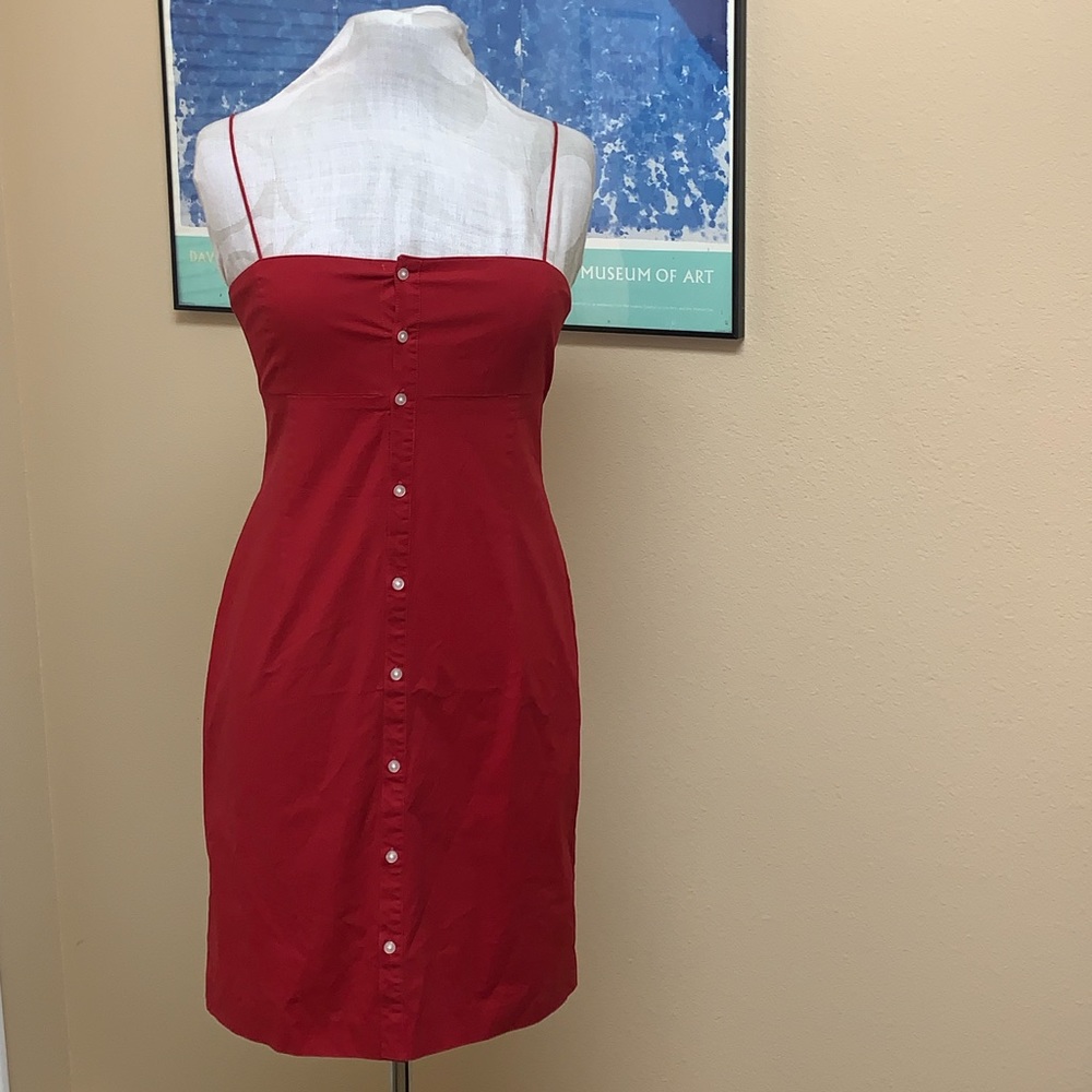 Ralph Lauren red button up spaghetti strap dress